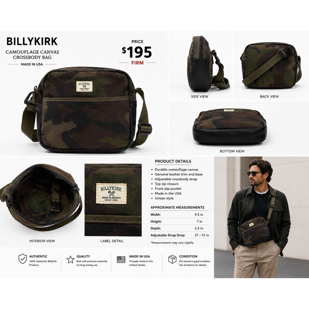 BILLYKIRK Camo Tactical Gear Bag Zip Pouch w/ Strap Green Brown Black